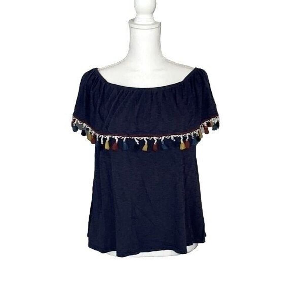 Evereve Allison Joy Medium Off Shoulder Tassel Top